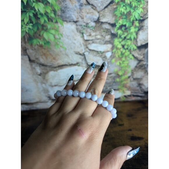 Rose quartz and Celestite bracelet beautiful coquette fairy crystal pastel witch - Picture 4 of 4